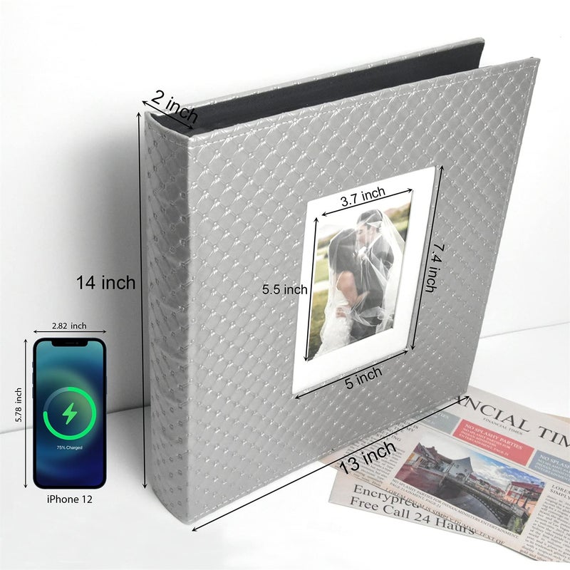 fazhongfa Photo Album fazhongfa Photo Books for 4x6 Pictures Large Capacity Wedding Albums Hold 500 Photos for Family Couple Memories Book Birthday Anniversary Travel Foto Album Acid Free (Silver) - Image 2
